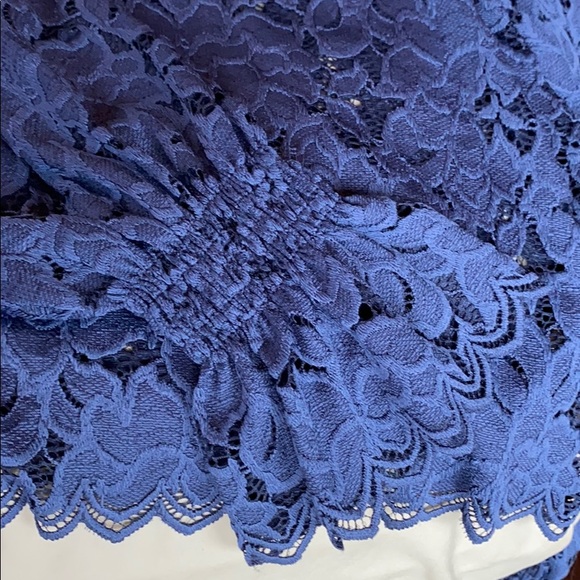 ❤️Free People Olivia Lace Tee Shirt in Blue XS - Picture 9 of 11